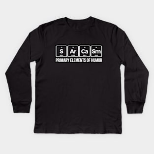 Sarcasm Elements of Humor Periodic Table Graphic T-Shirt Kids Long Sleeve T-Shirt